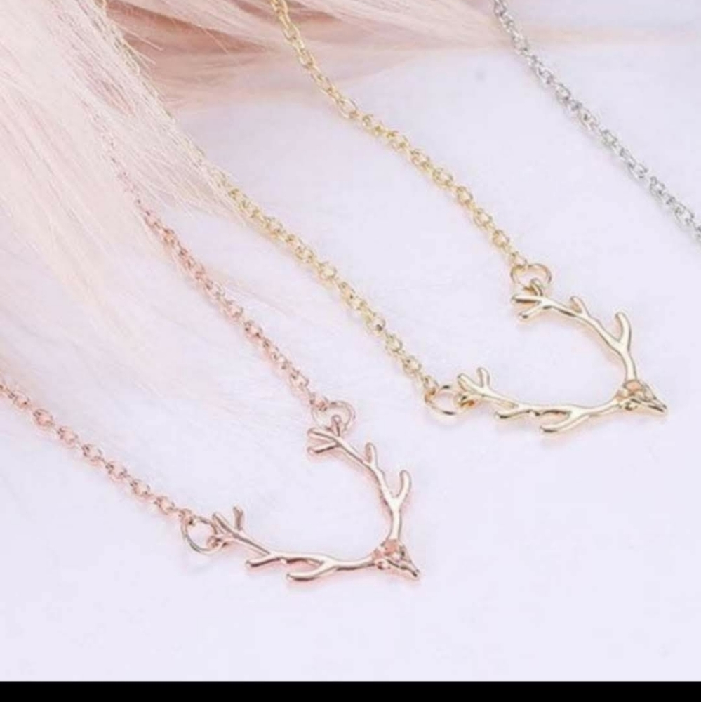 Antlers chain ROSE GOLD tone necklace - Picture 3 of 6
